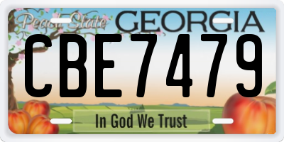GA license plate CBE7479