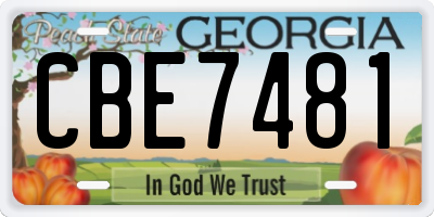 GA license plate CBE7481