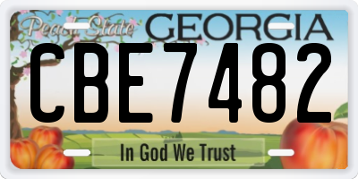 GA license plate CBE7482