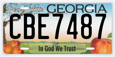 GA license plate CBE7487