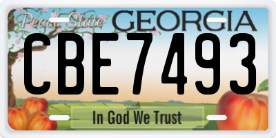 GA license plate CBE7493