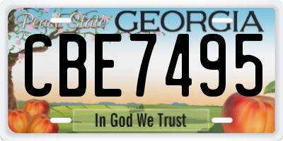 GA license plate CBE7495