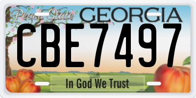 GA license plate CBE7497