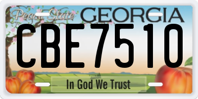 GA license plate CBE7510