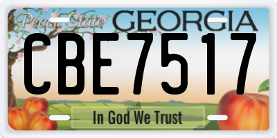 GA license plate CBE7517