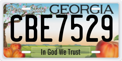 GA license plate CBE7529