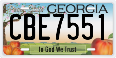 GA license plate CBE7551