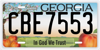 GA license plate CBE7553
