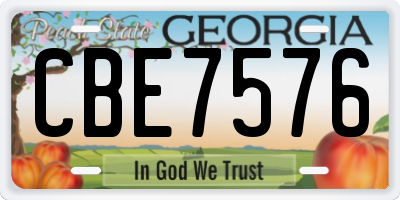GA license plate CBE7576