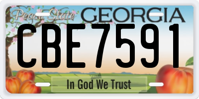 GA license plate CBE7591