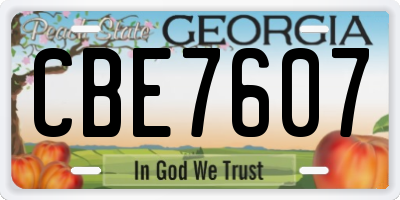 GA license plate CBE7607