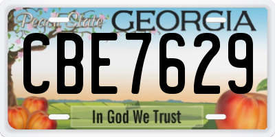 GA license plate CBE7629