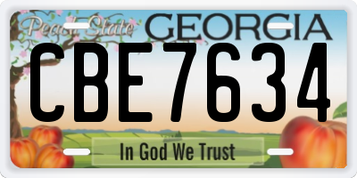 GA license plate CBE7634
