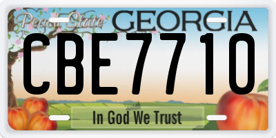 GA license plate CBE7710