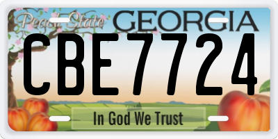 GA license plate CBE7724
