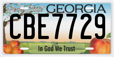 GA license plate CBE7729