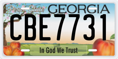 GA license plate CBE7731