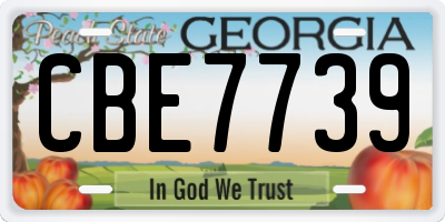 GA license plate CBE7739