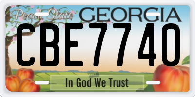GA license plate CBE7740