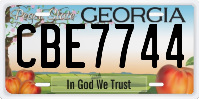 GA license plate CBE7744