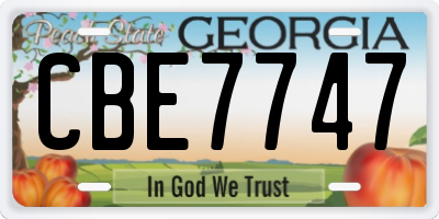 GA license plate CBE7747