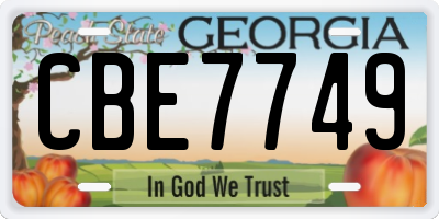 GA license plate CBE7749