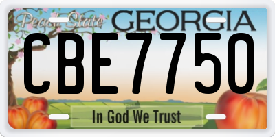 GA license plate CBE7750