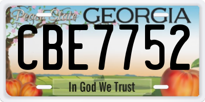 GA license plate CBE7752