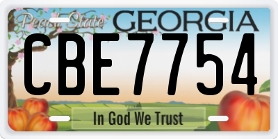 GA license plate CBE7754