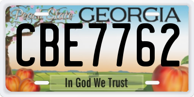 GA license plate CBE7762