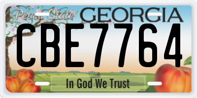 GA license plate CBE7764