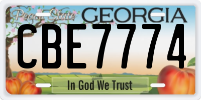GA license plate CBE7774