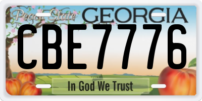 GA license plate CBE7776