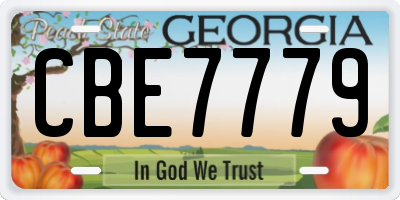 GA license plate CBE7779