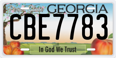 GA license plate CBE7783