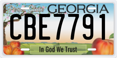 GA license plate CBE7791