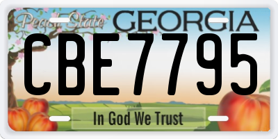 GA license plate CBE7795
