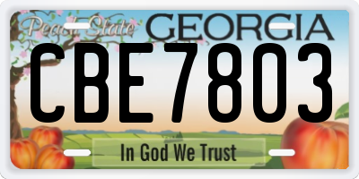 GA license plate CBE7803