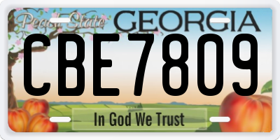 GA license plate CBE7809