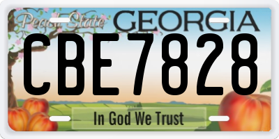 GA license plate CBE7828