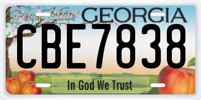 GA license plate CBE7838