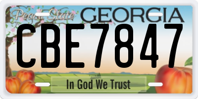 GA license plate CBE7847