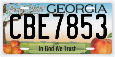 GA license plate CBE7853