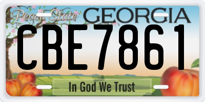 GA license plate CBE7861