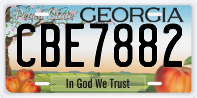 GA license plate CBE7882
