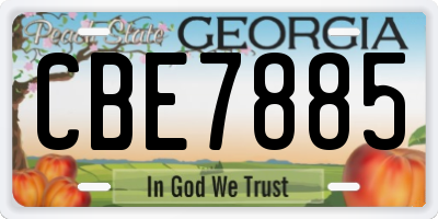 GA license plate CBE7885