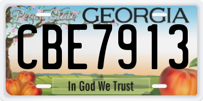 GA license plate CBE7913