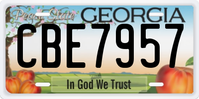 GA license plate CBE7957