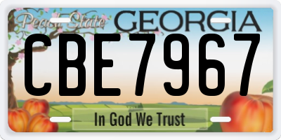 GA license plate CBE7967