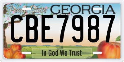 GA license plate CBE7987
